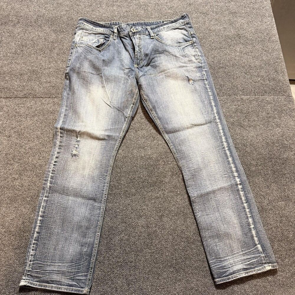 Buffalo Ash-x Jeans Mens 38x30 Light Wash Skinny Stretch Denim Slim Fit Pants